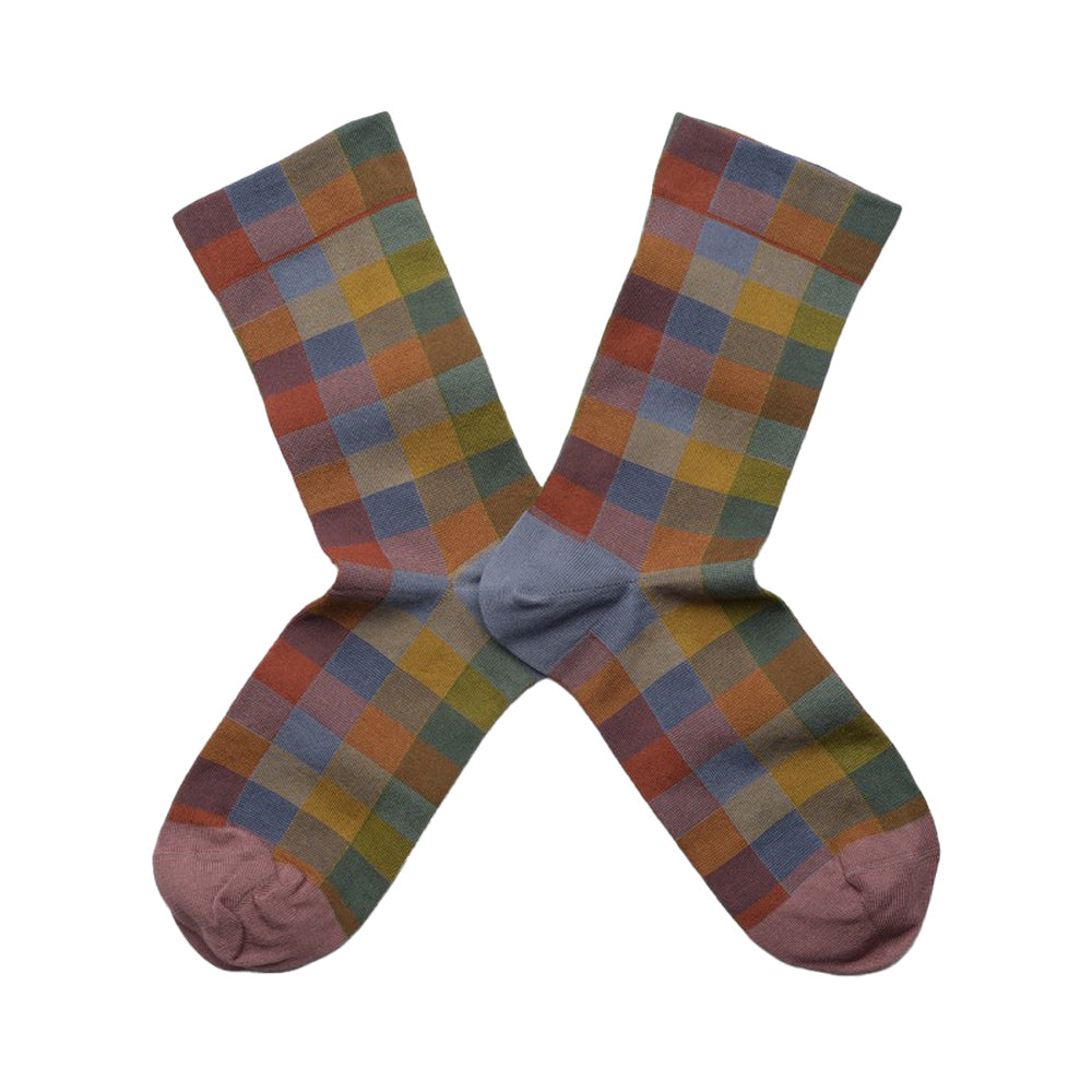 Checked socks soft shades