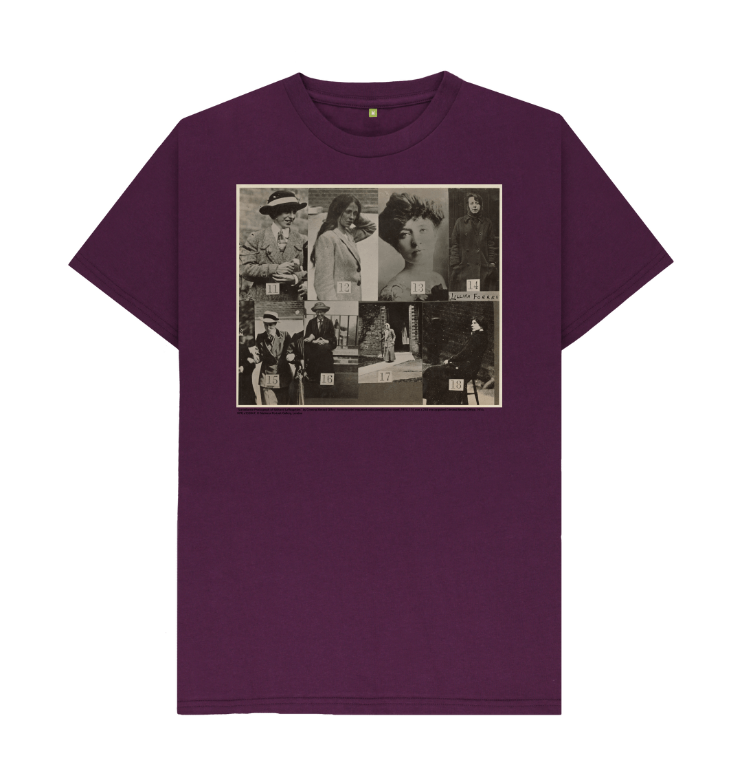 Purple printed t shirt front