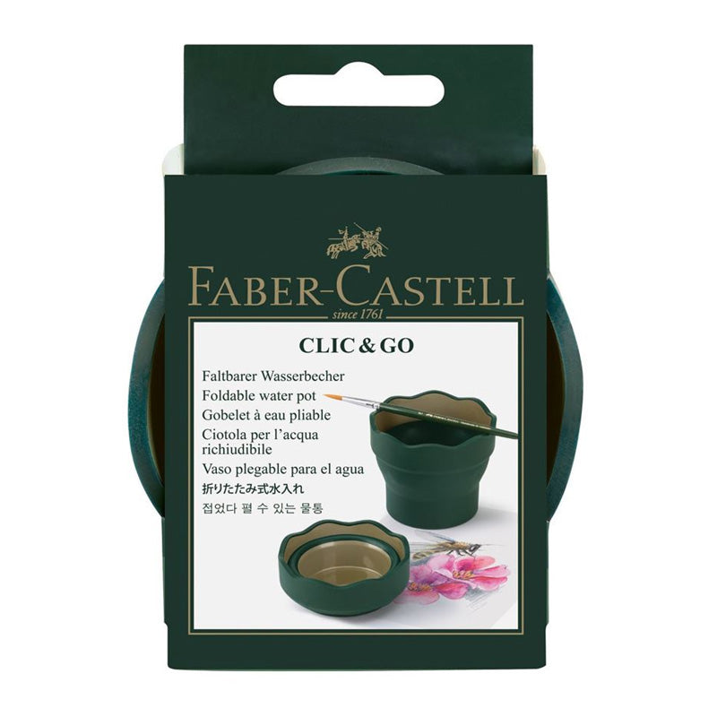 A collapsible rubber cup in faber castell packaging.