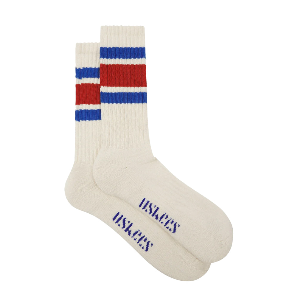 College socks stripe berry red