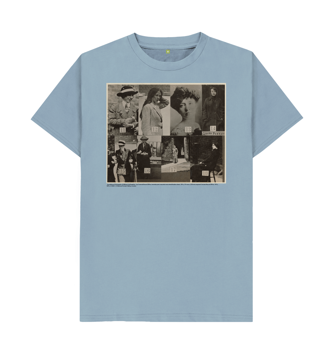 Stone blue printed t shirt front