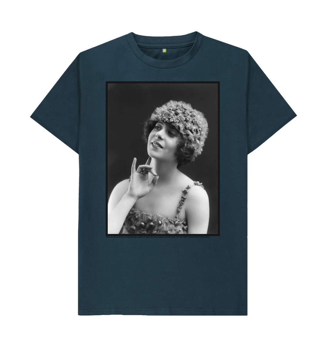 Denim blue printed t shirt front