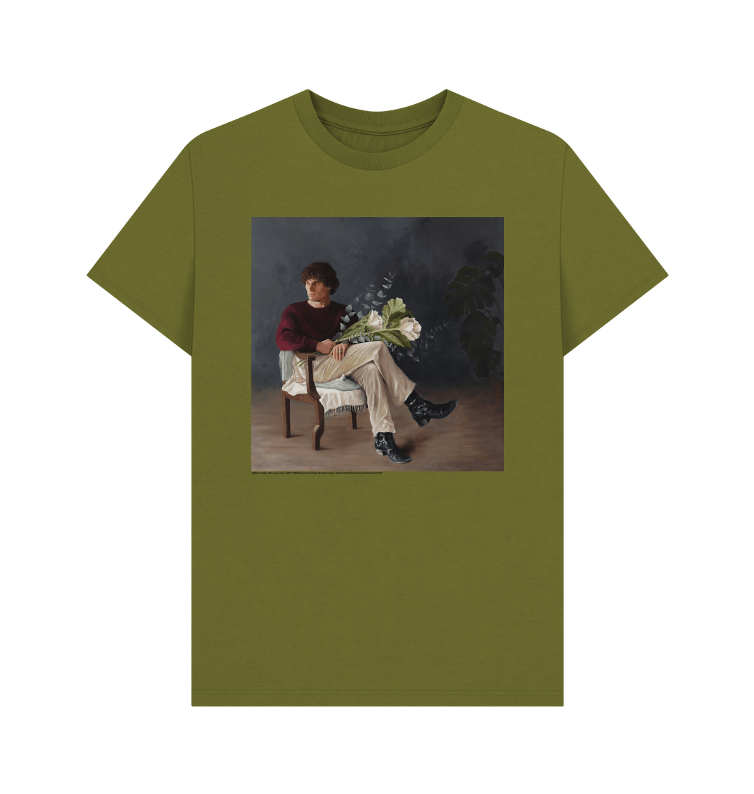 Moss green printed t shirt