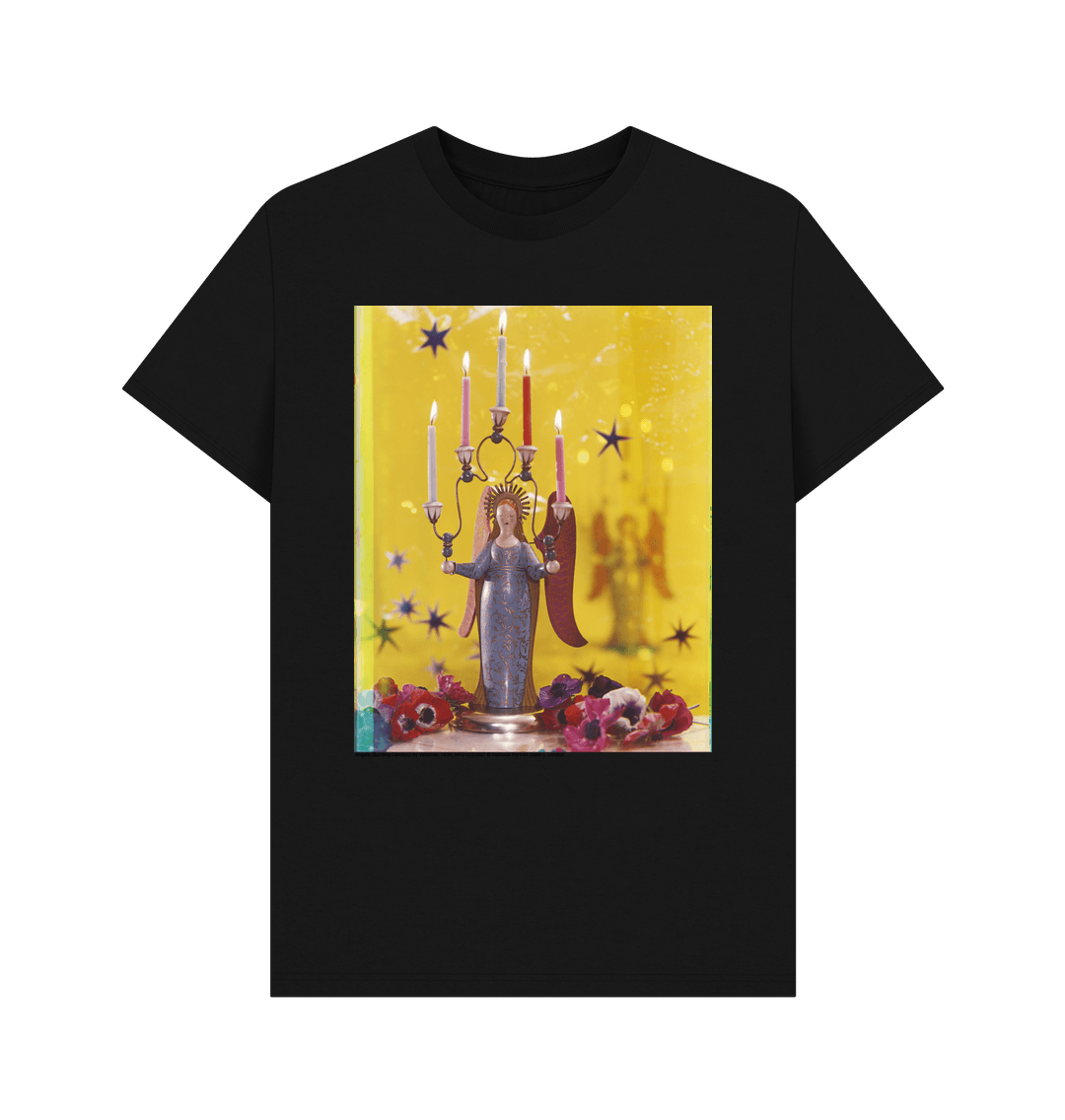 Black angels (burning candles) by yevonde unisex crew neck t shirt
