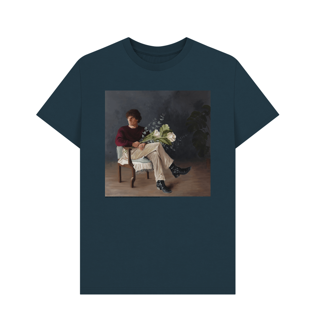 Denim blue printed t shirt