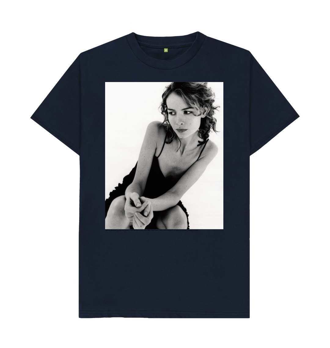 Navy blue printed t shirt front