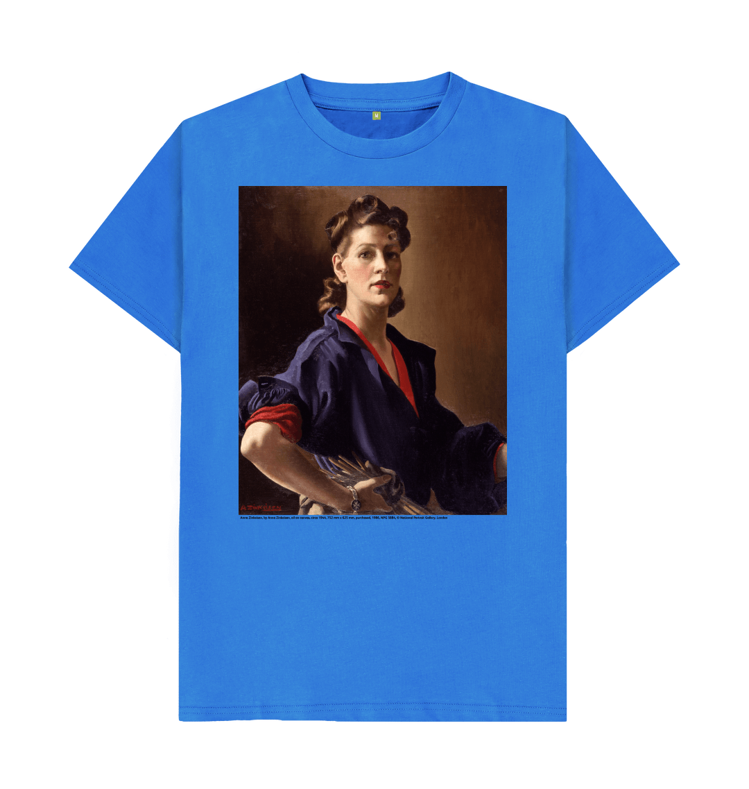Bright blue printed t shirt front