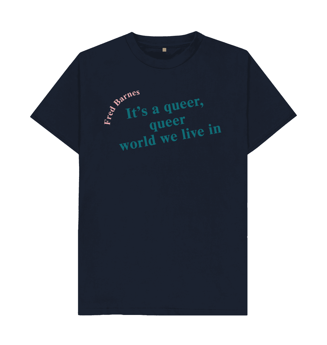 Navy blue printed t shirt front