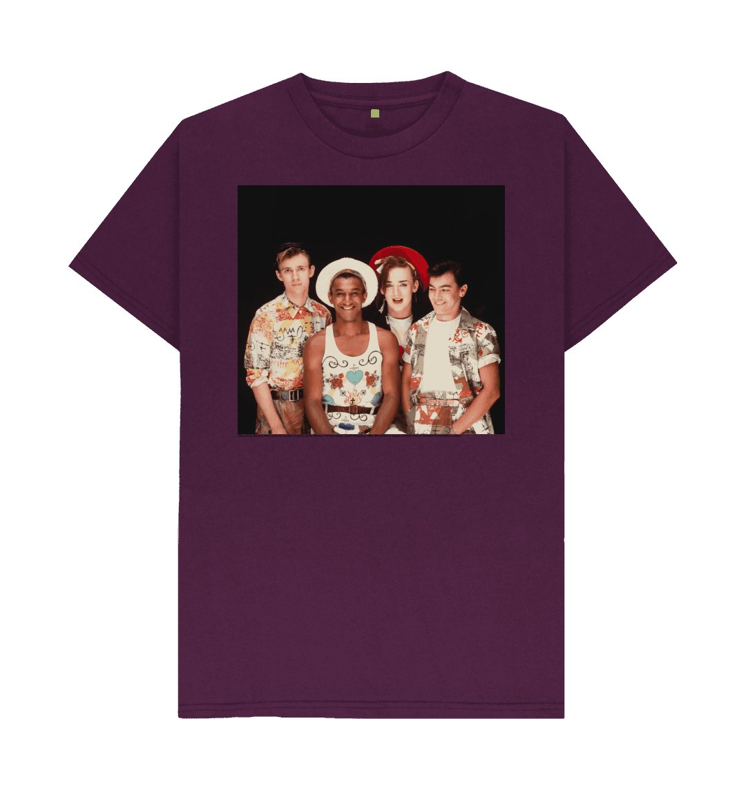 Purple printed t shirt front