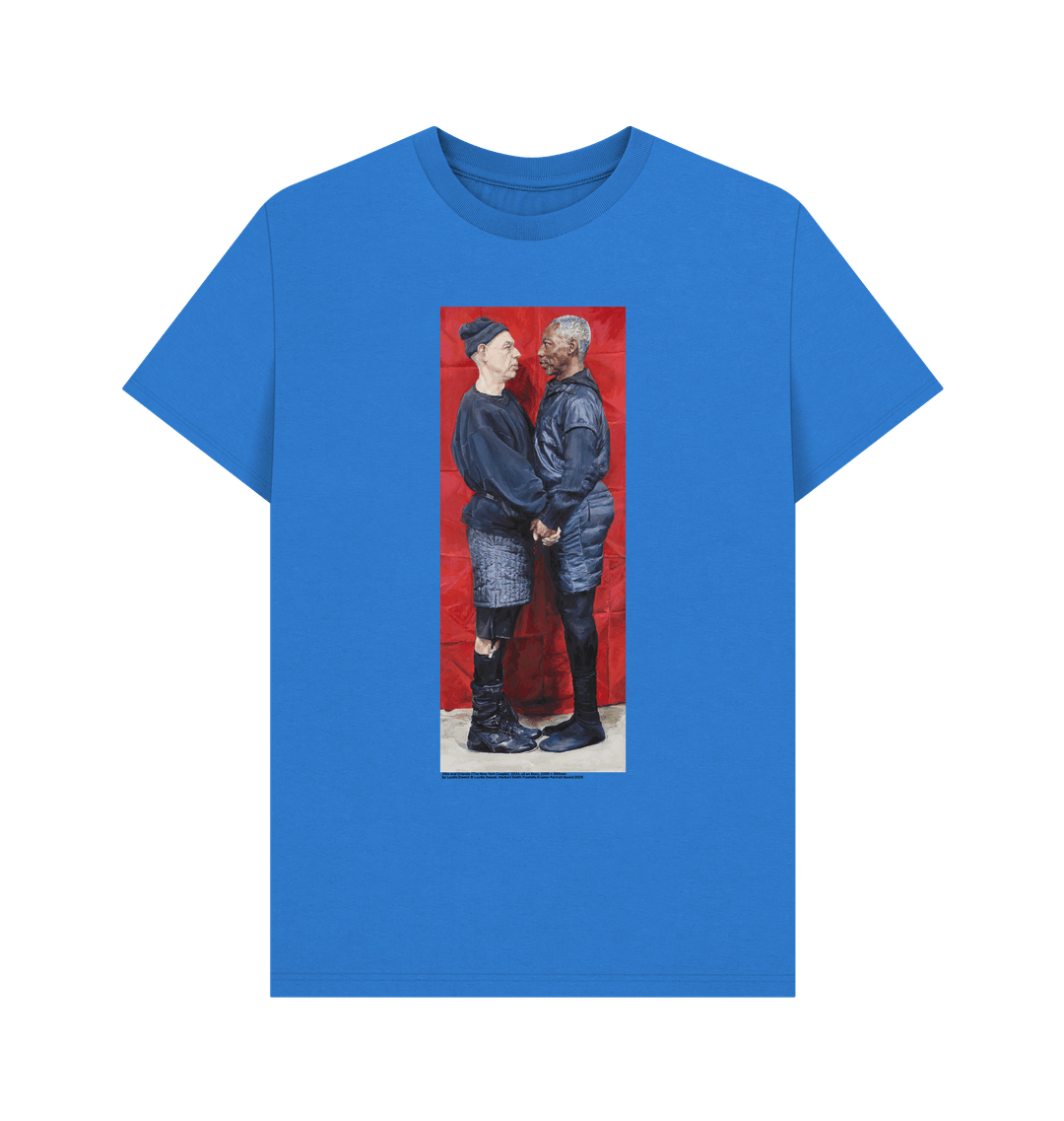 Bright blue printed t shirt