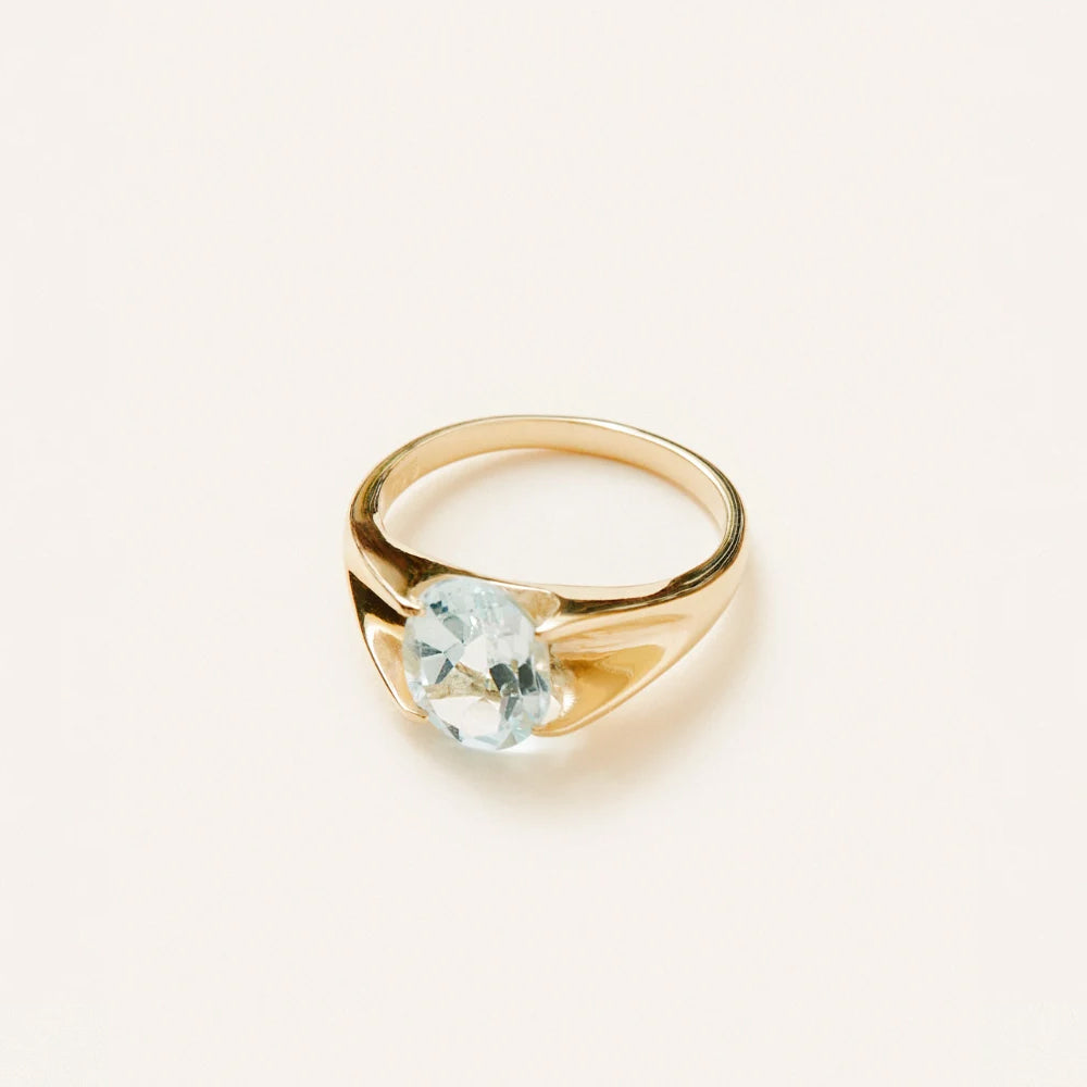 Elgin statement ring blue topaz gold vermeil