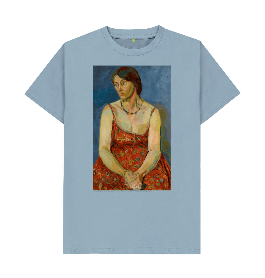 Stone blue printed t shirt front