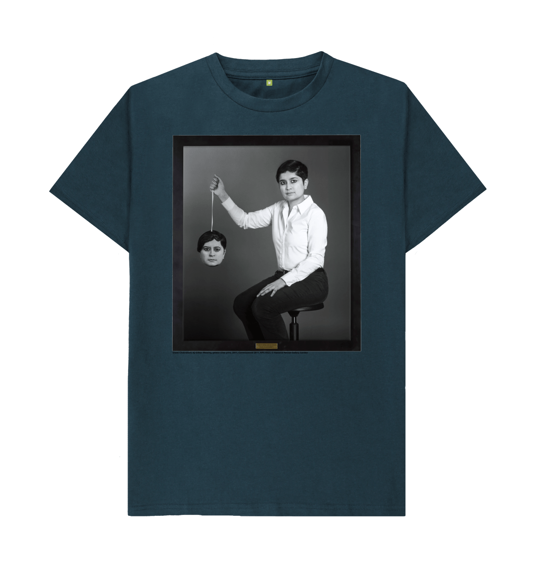 Denim blue printed t shirt front