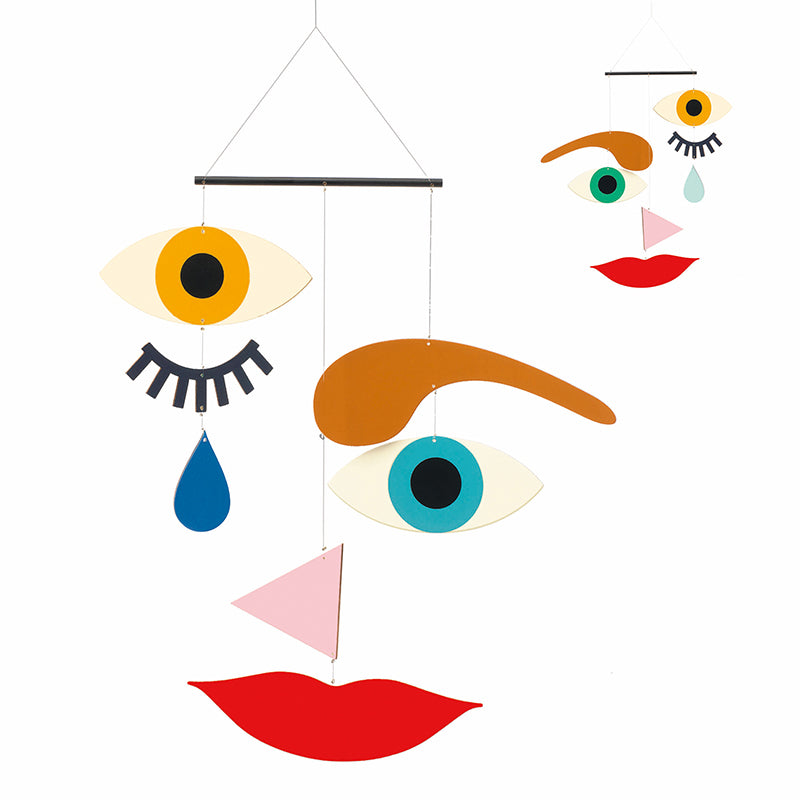 Expression haging wooden mobile