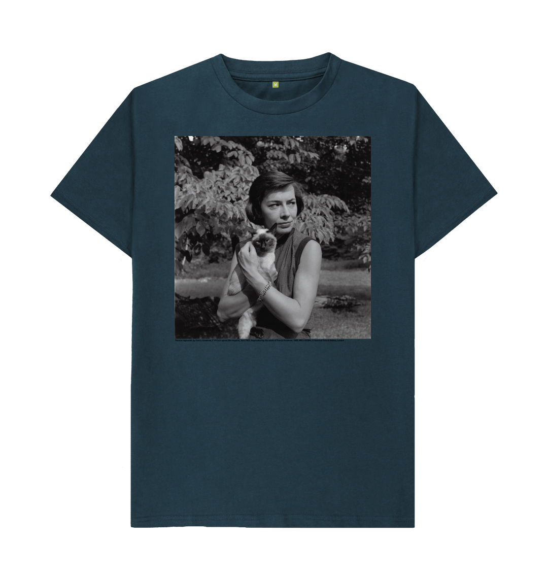 Denim blue printed t shirt front