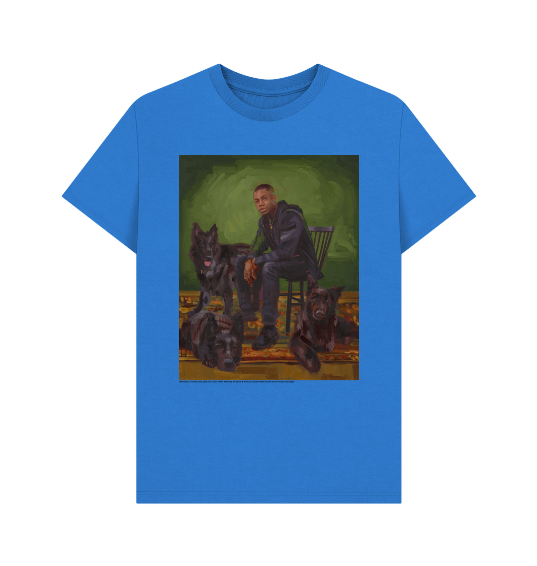 Bright blue printed t shirt