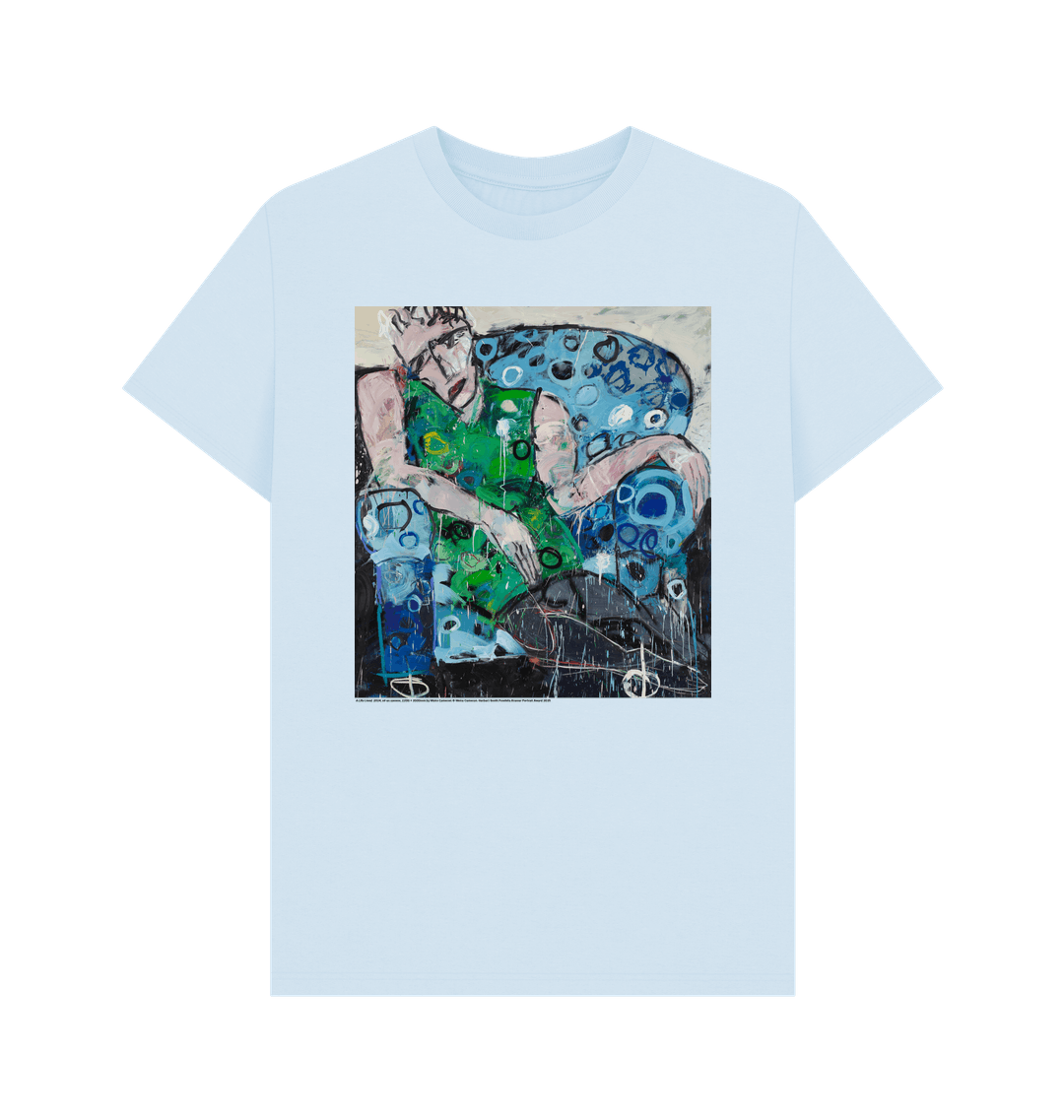 Sky blue printed t shirt