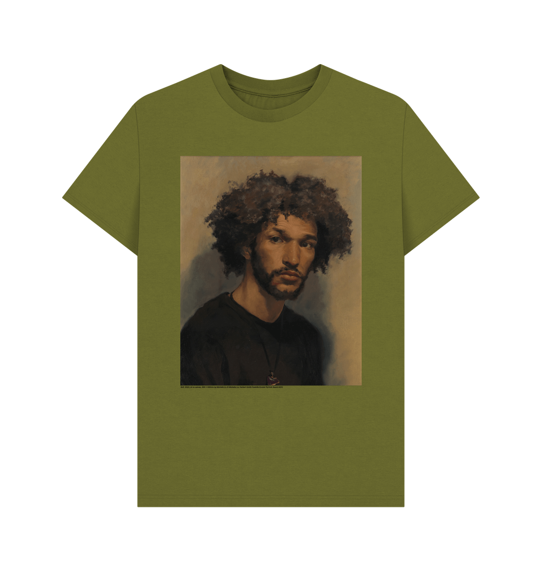 Moss green printed t shirt
