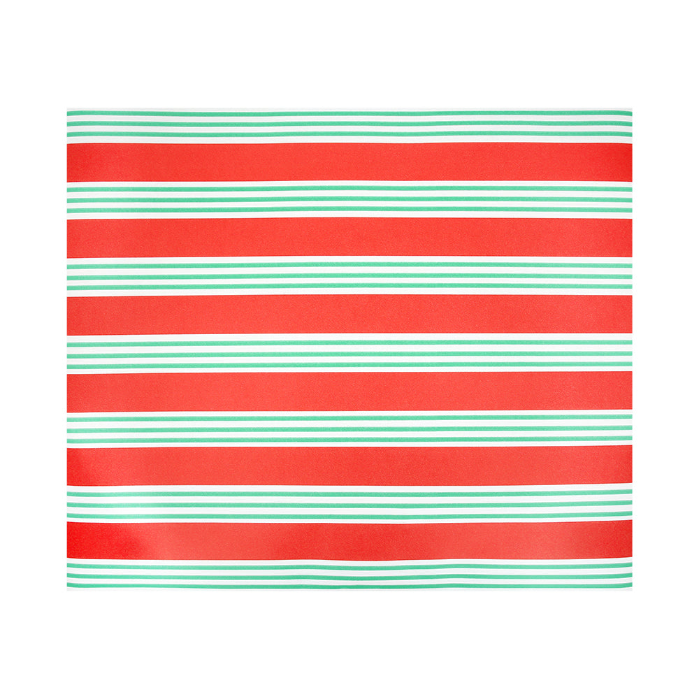 Festive stripe table runner red green