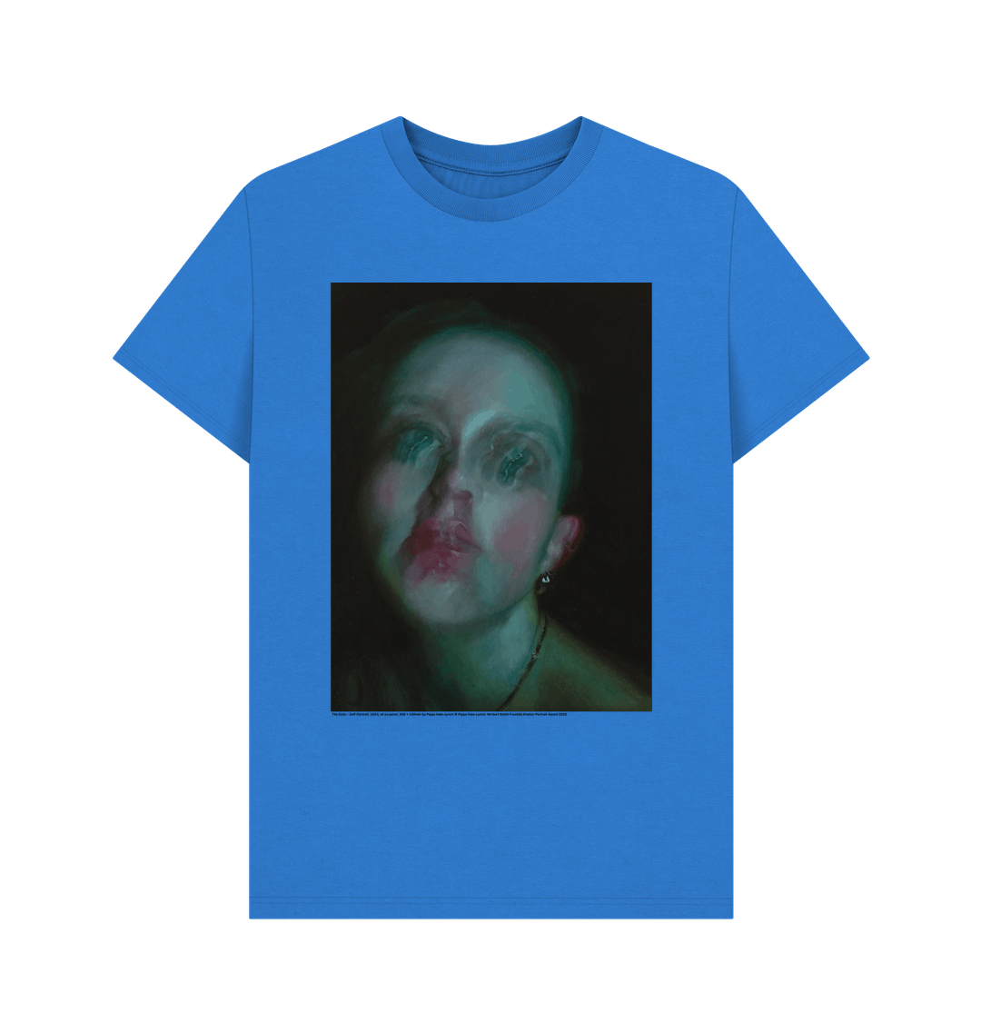 Bright blue printed t shirt