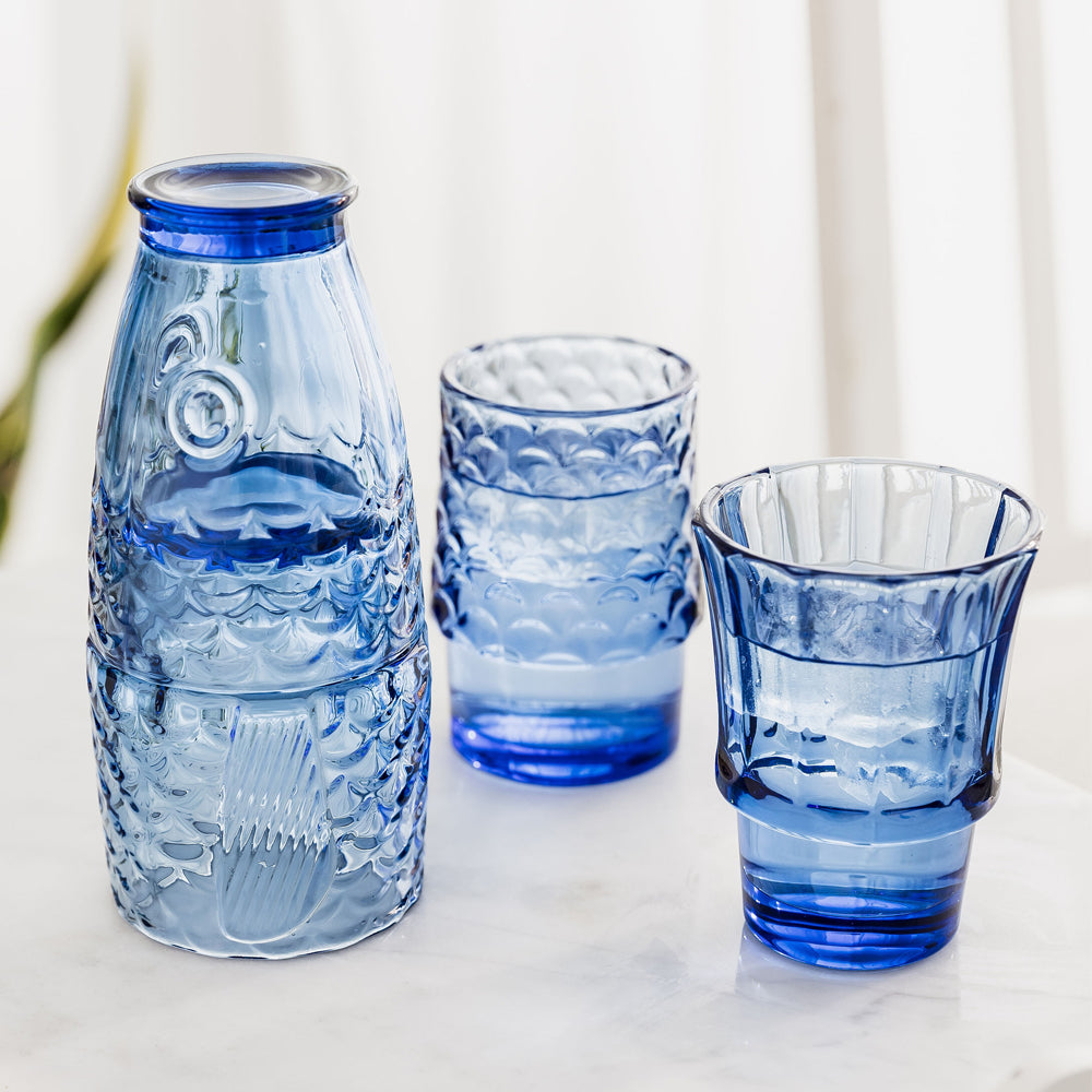 Fish stacking tumblers blue styled