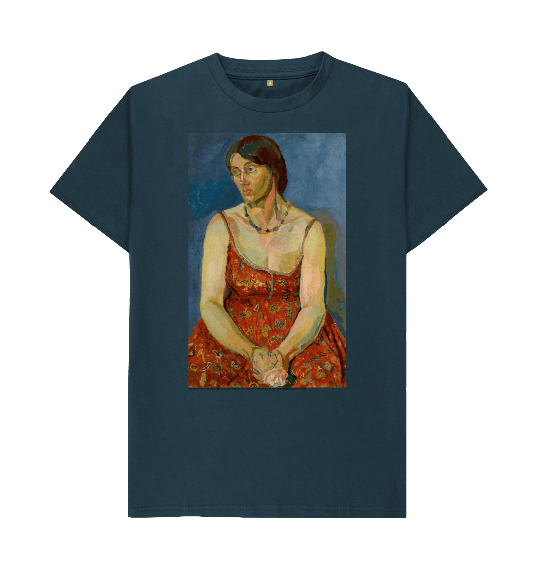 Denim blue printed t shirt front
