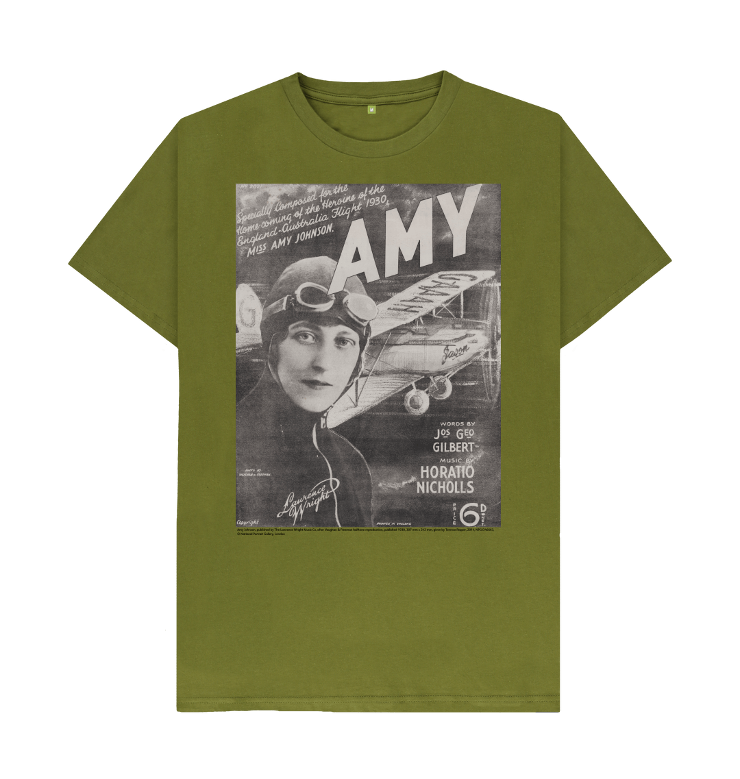 Moss green printed t shirt front