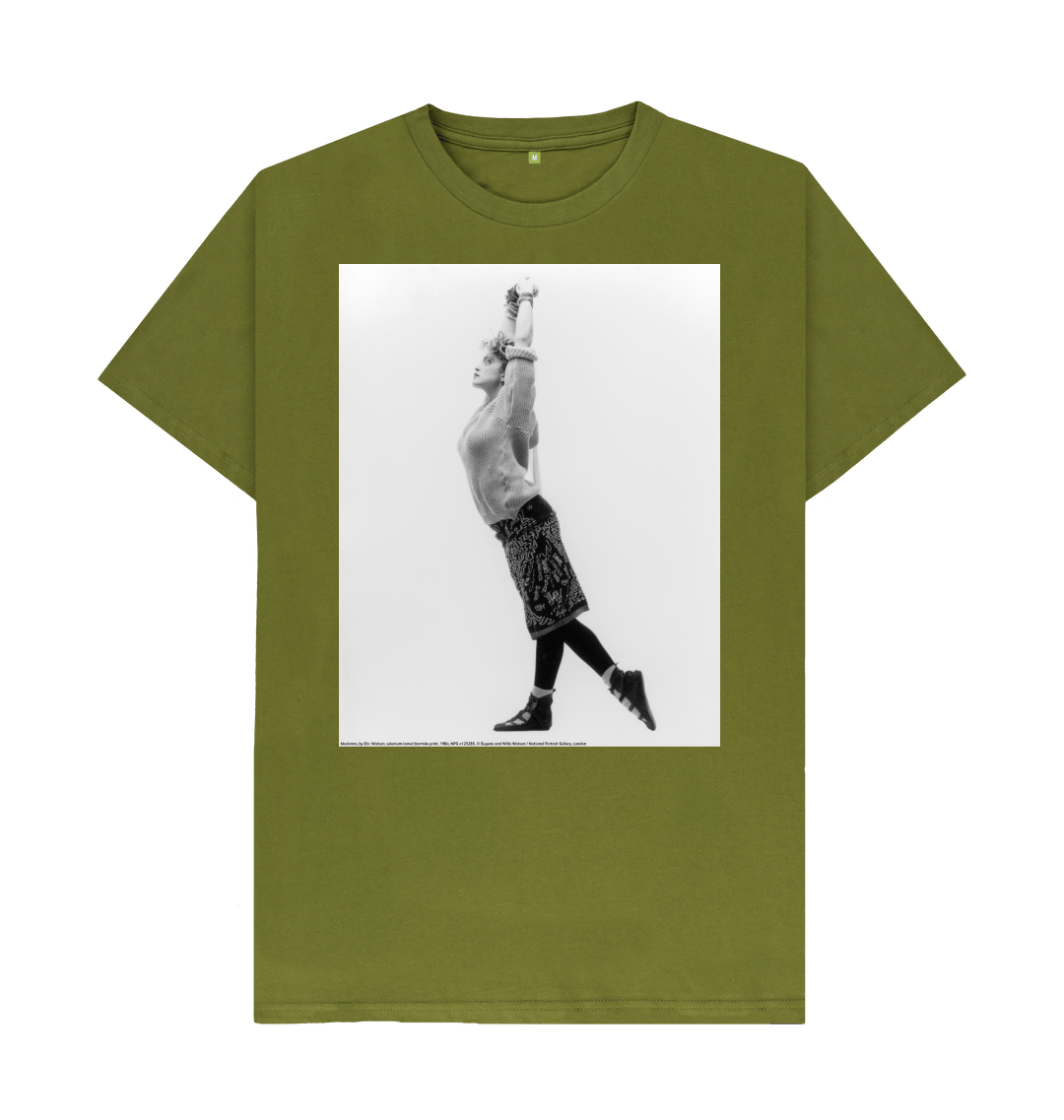 Moss green printed t shirt front