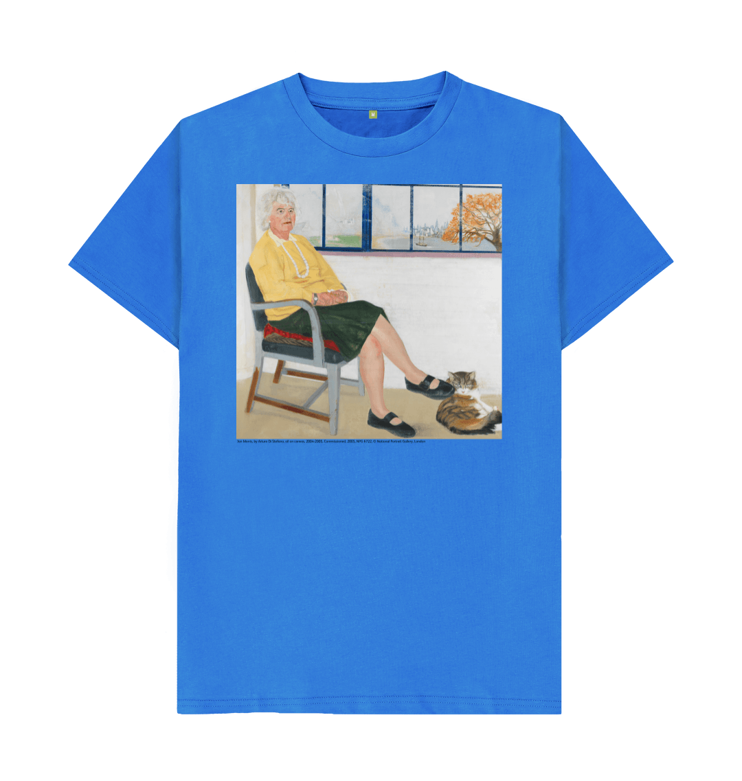 Bright blue printed t shirt front