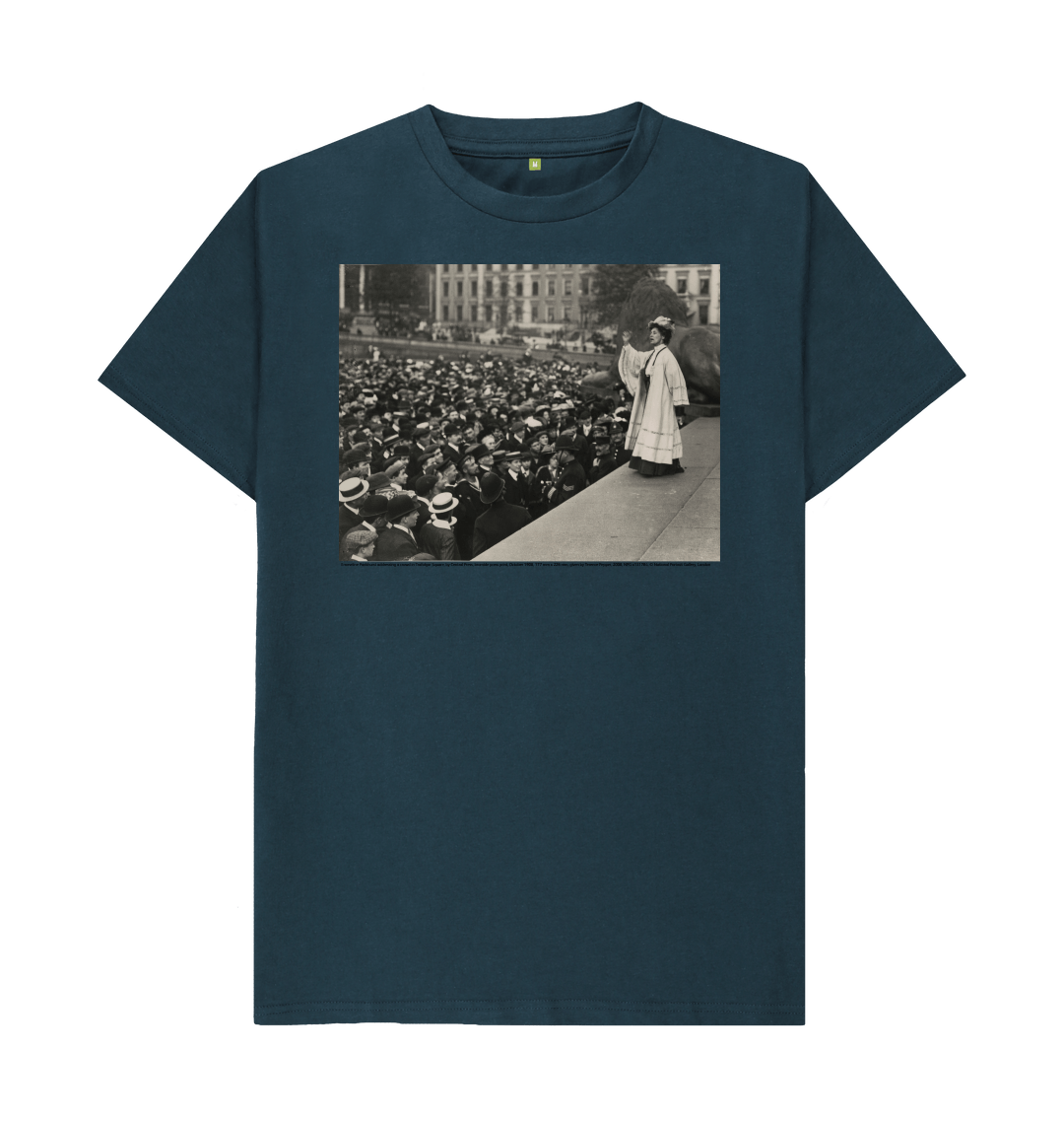 Denim blue printed t shirt front