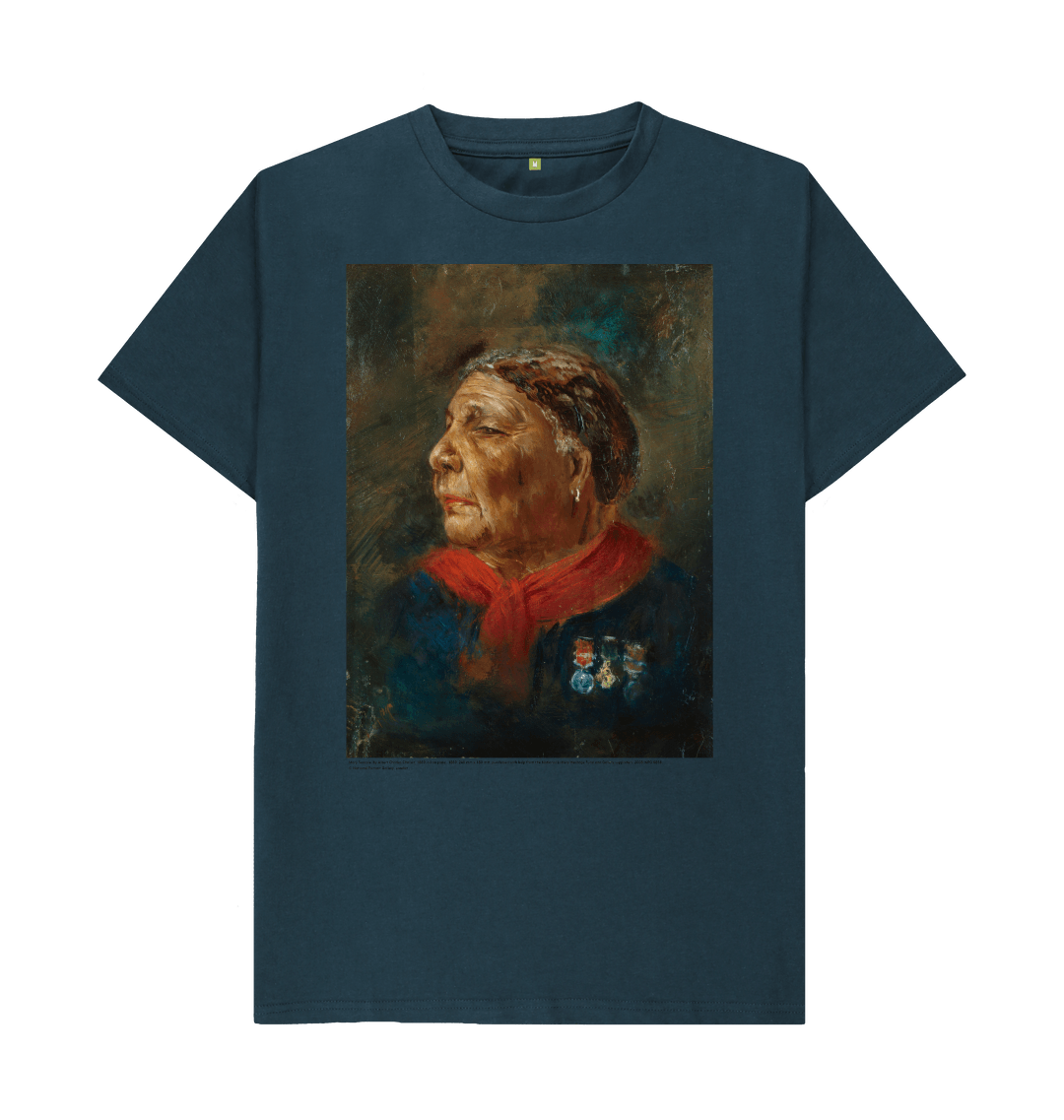 Denim blue printed t shirt front