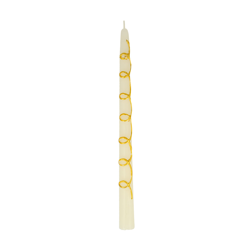 Gold swirl taper candles