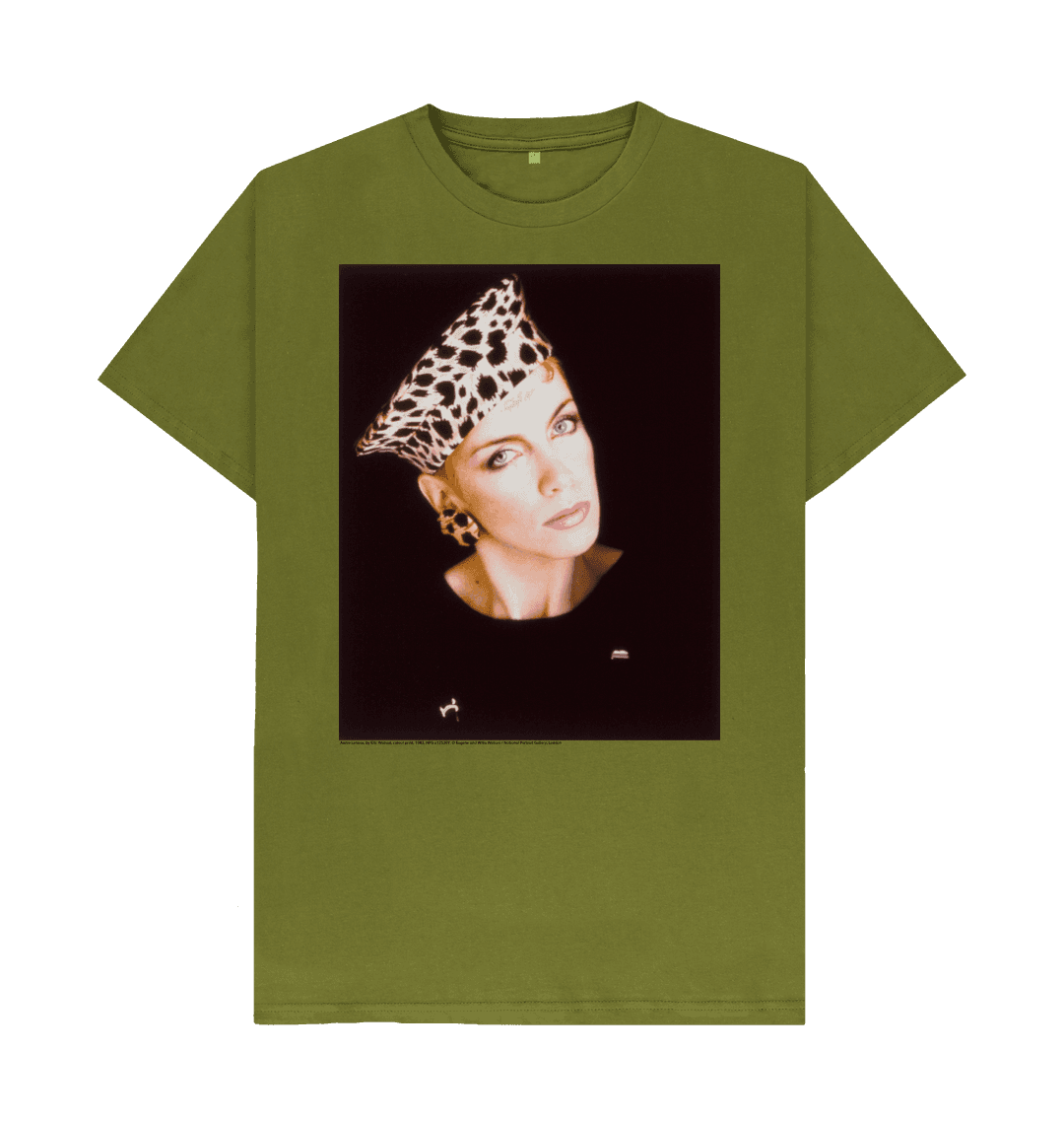 Moss green printed t shirt front