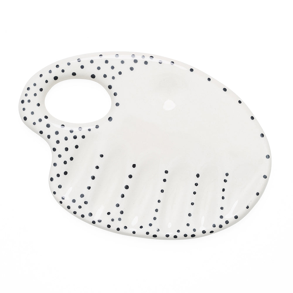 Handheld ceramic palette front