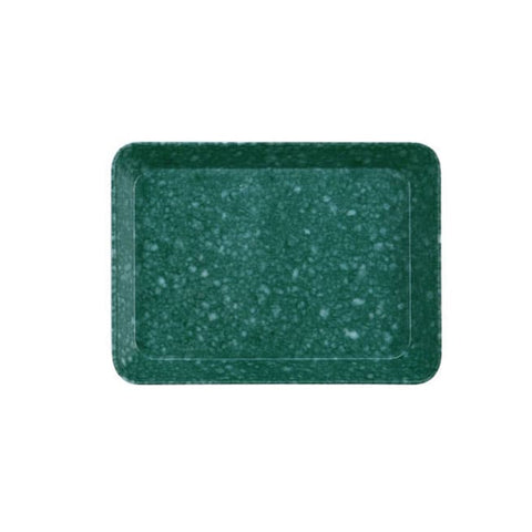 Rectangular green marbled desk tray with raised sides.
