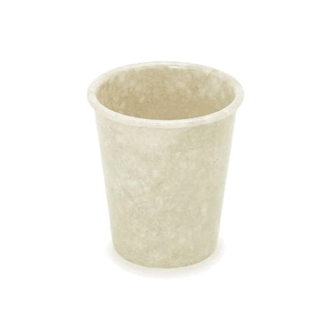 Cup shaped pen pot in marbled cream pattern.