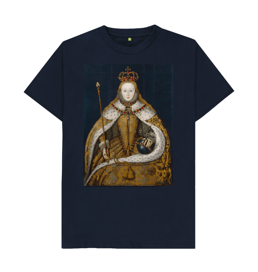 Navy blue printed t shirt front
