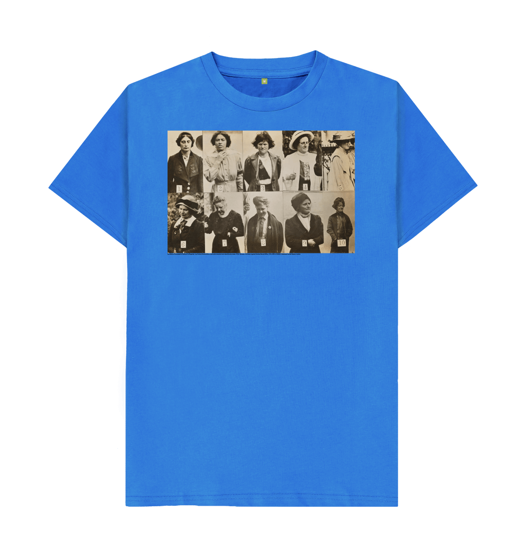 Bright blue printed t shirt front