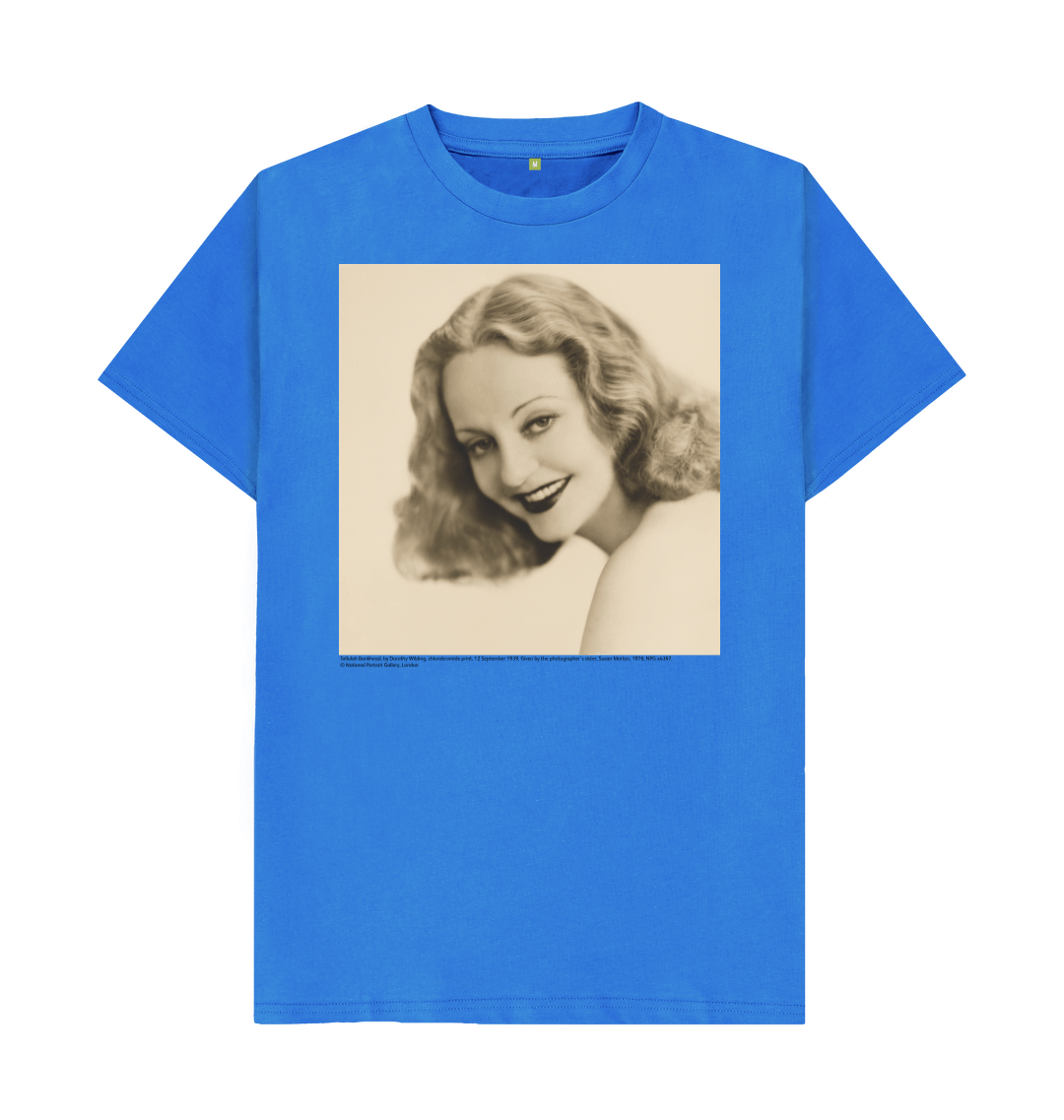 Bright blue printed t shirt front