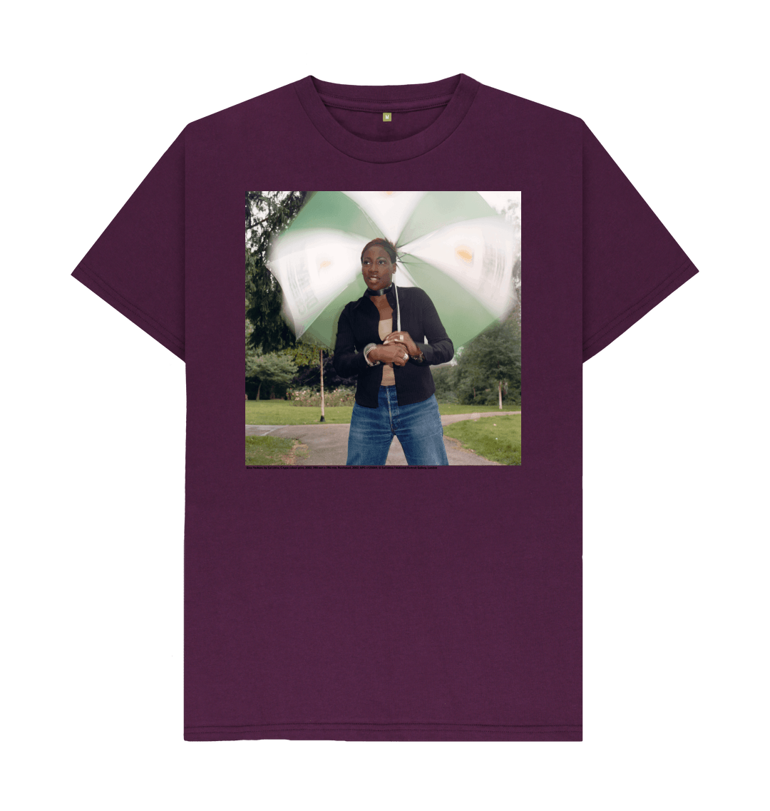 Purple printed t shirt front