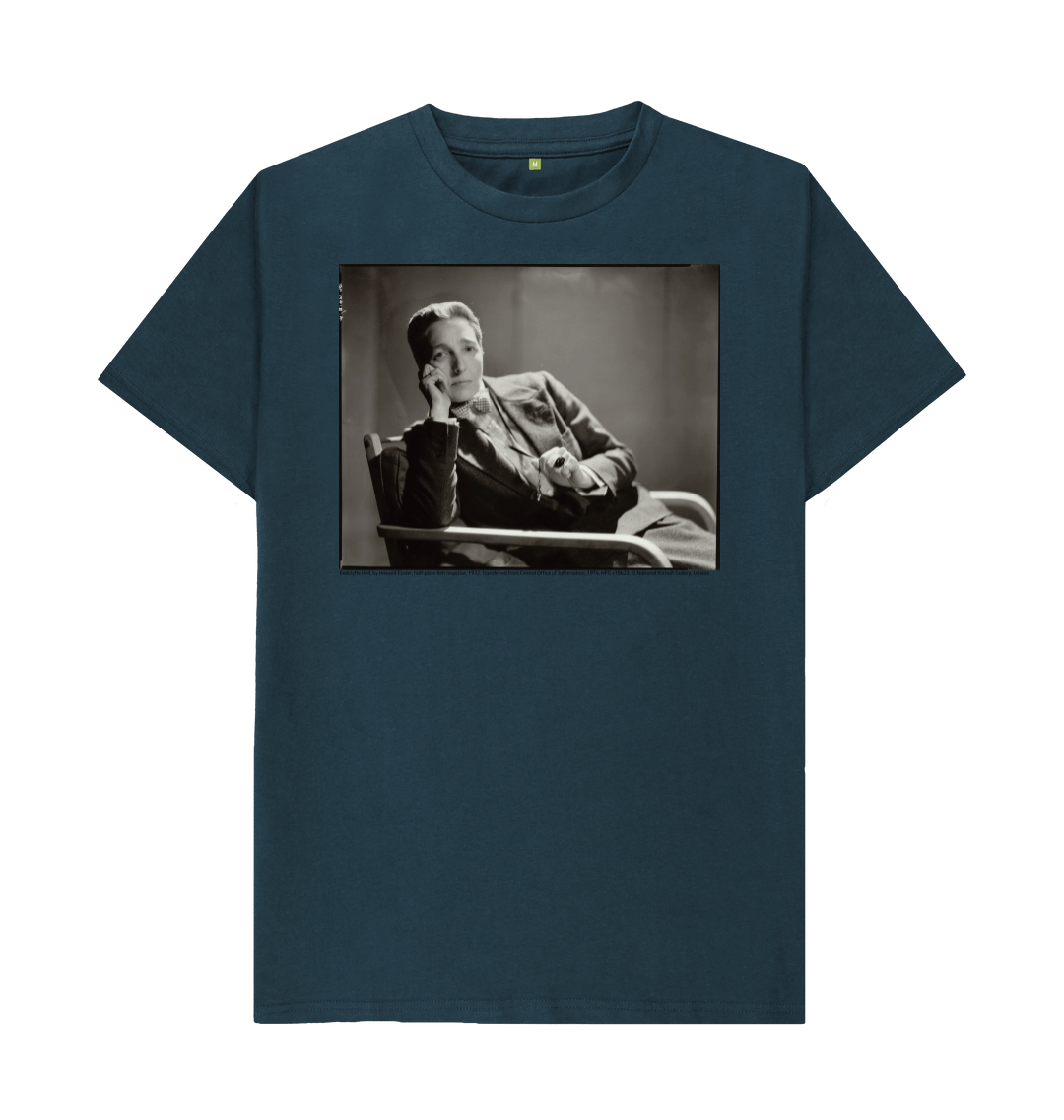 Denim blue printed t shirt front