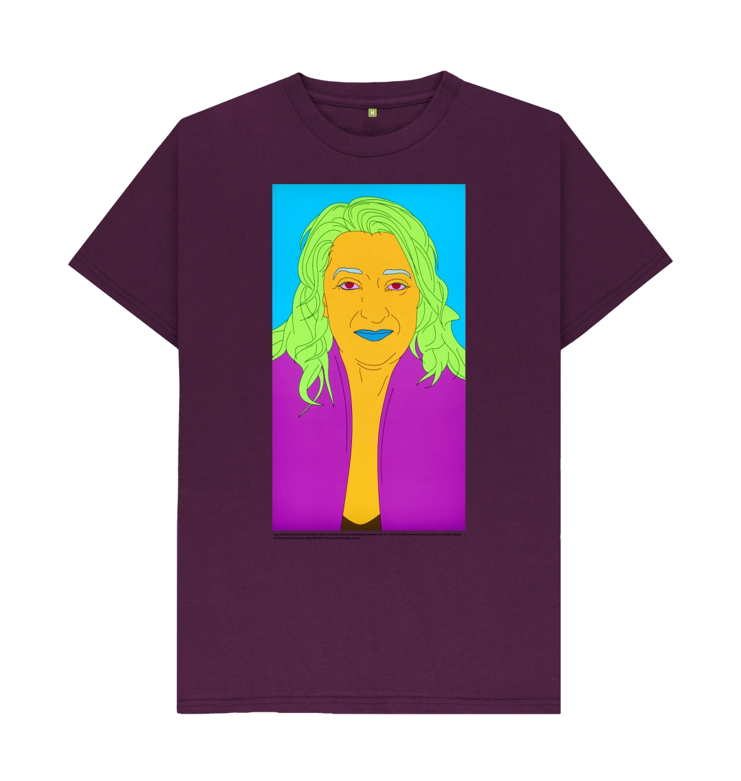 Purple printed t shirt front