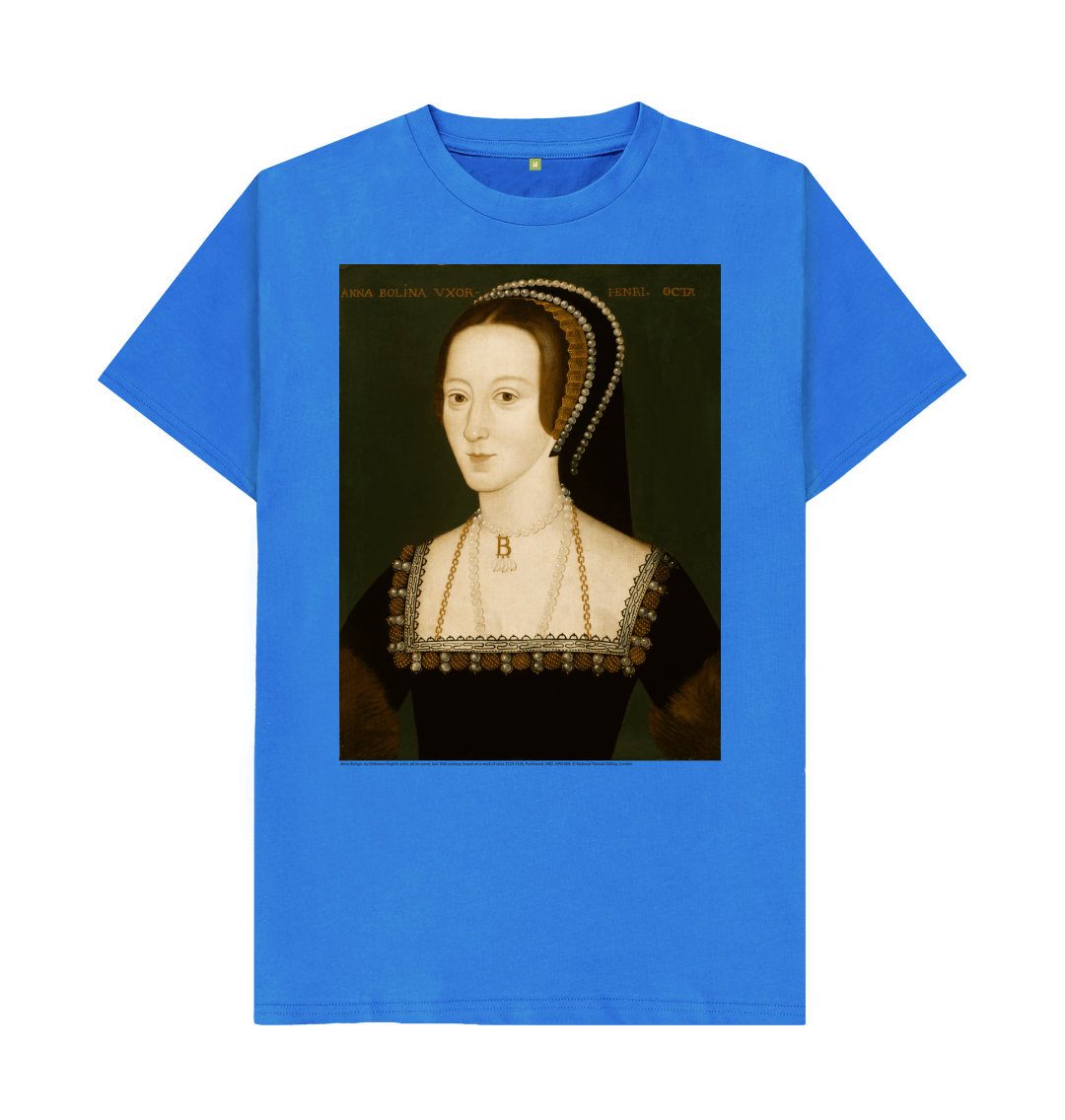 Bright blue printed t shirt front