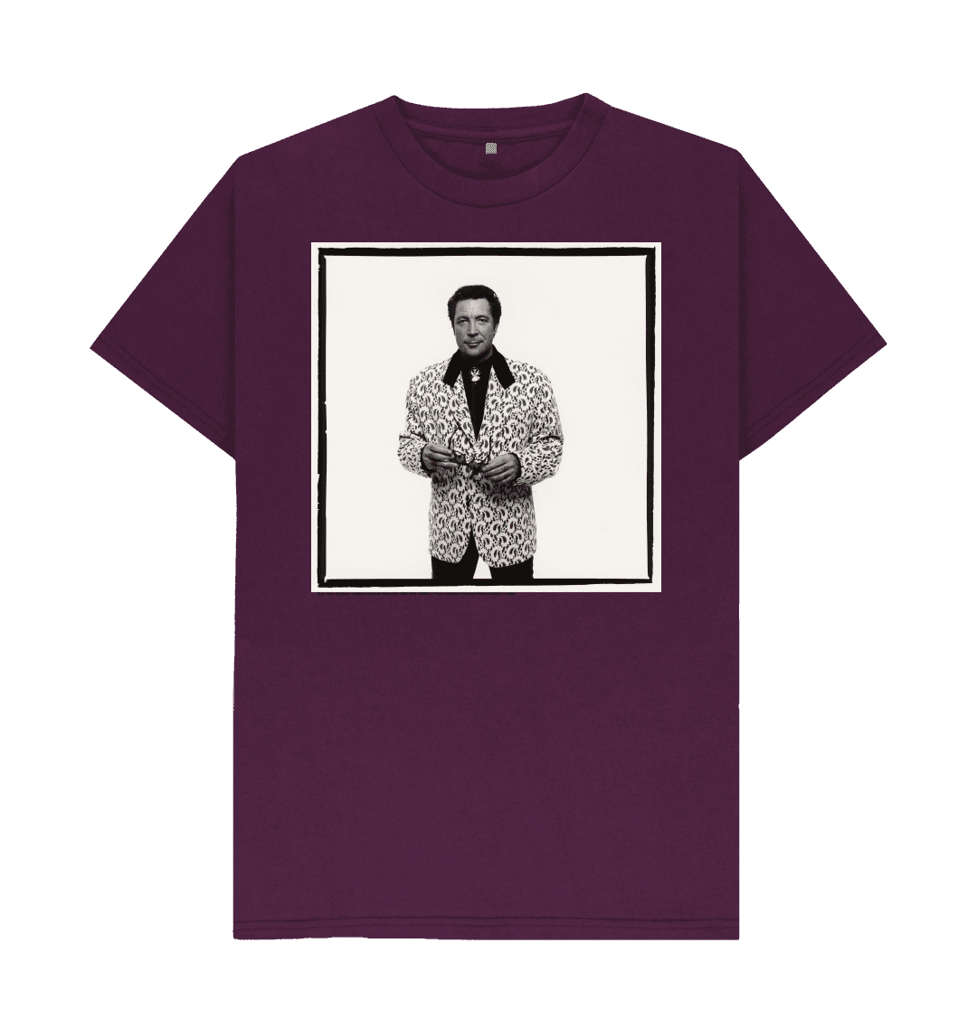 Purple printed t shirt front