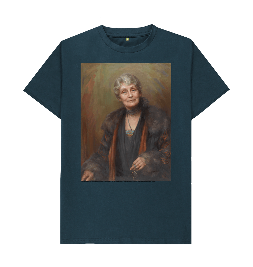 Denim blue printed t shirt front
