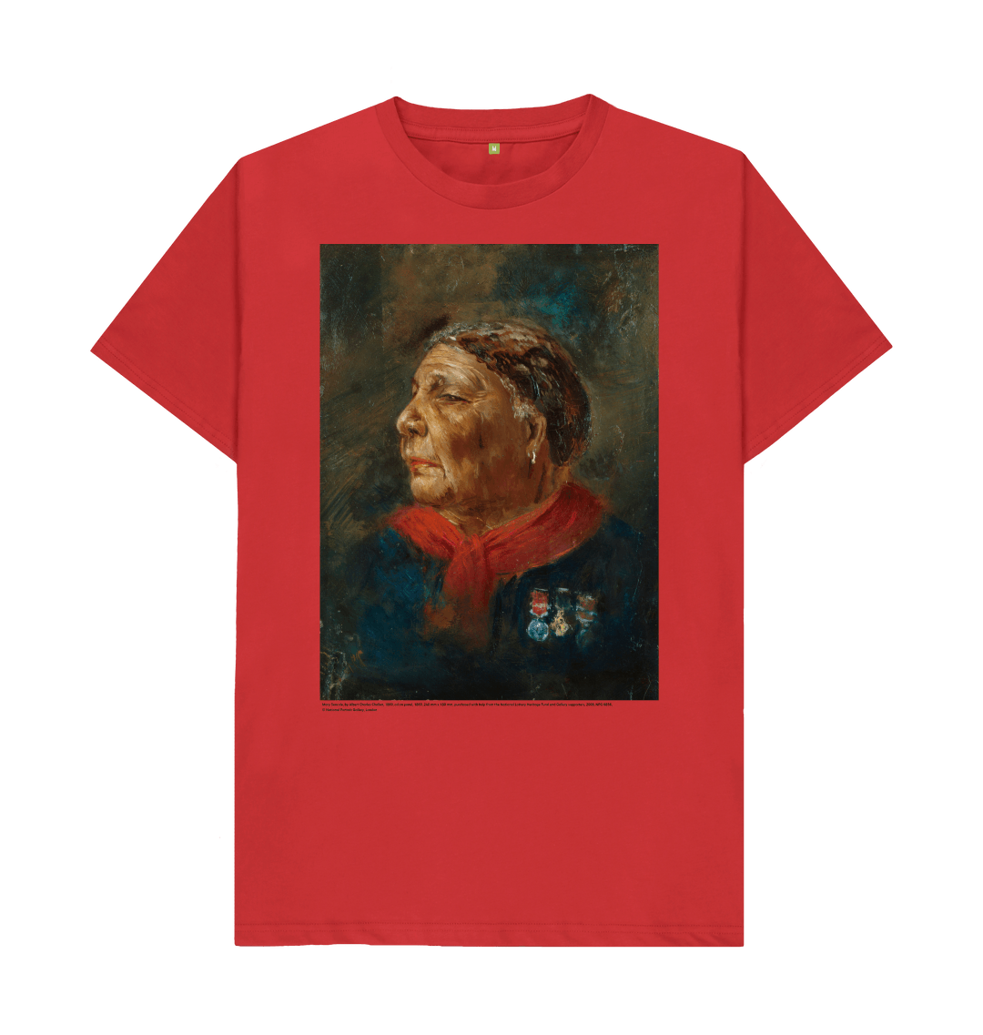 Red printed t shirt front