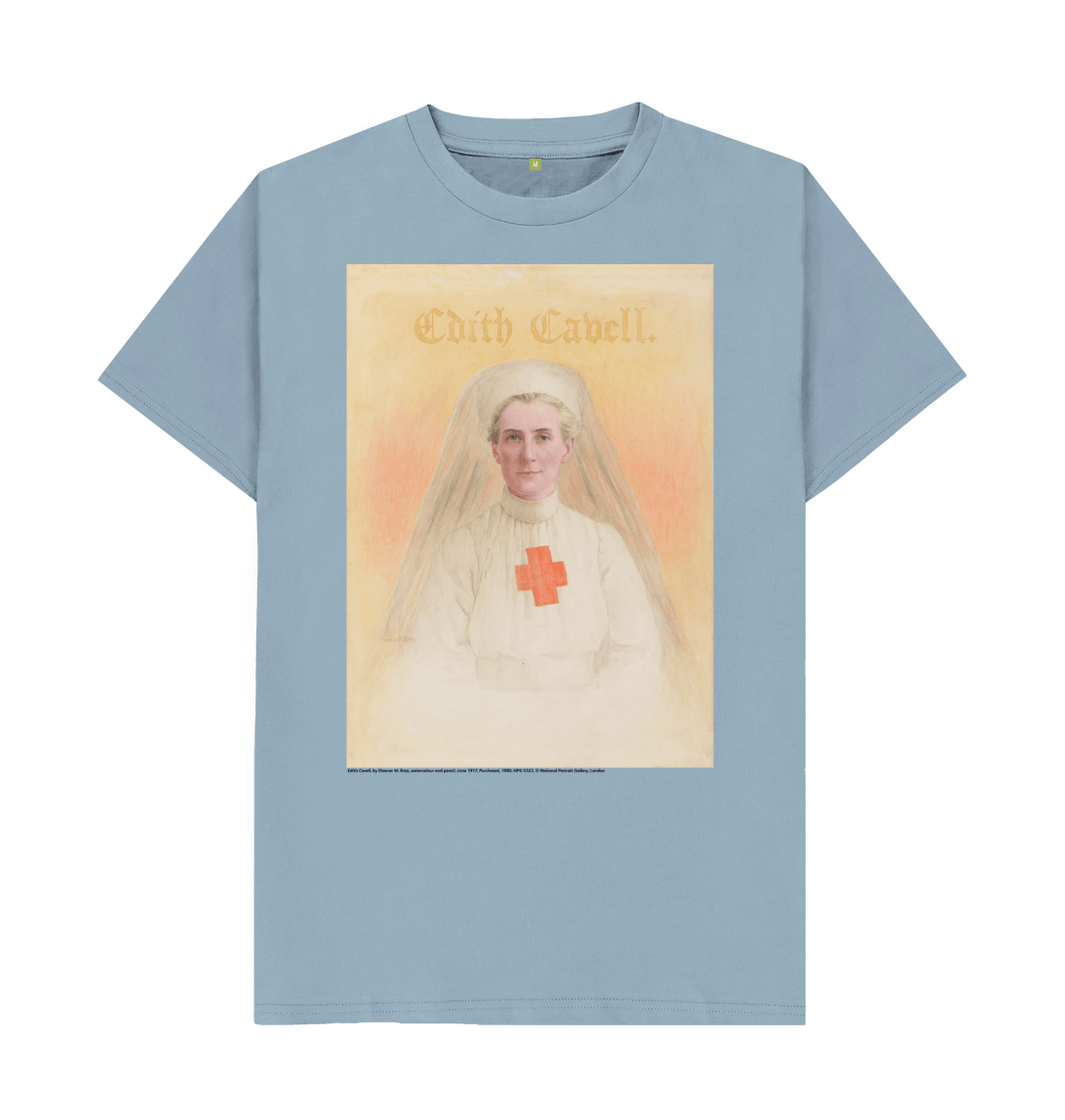 Stone blue printed t shirt front
