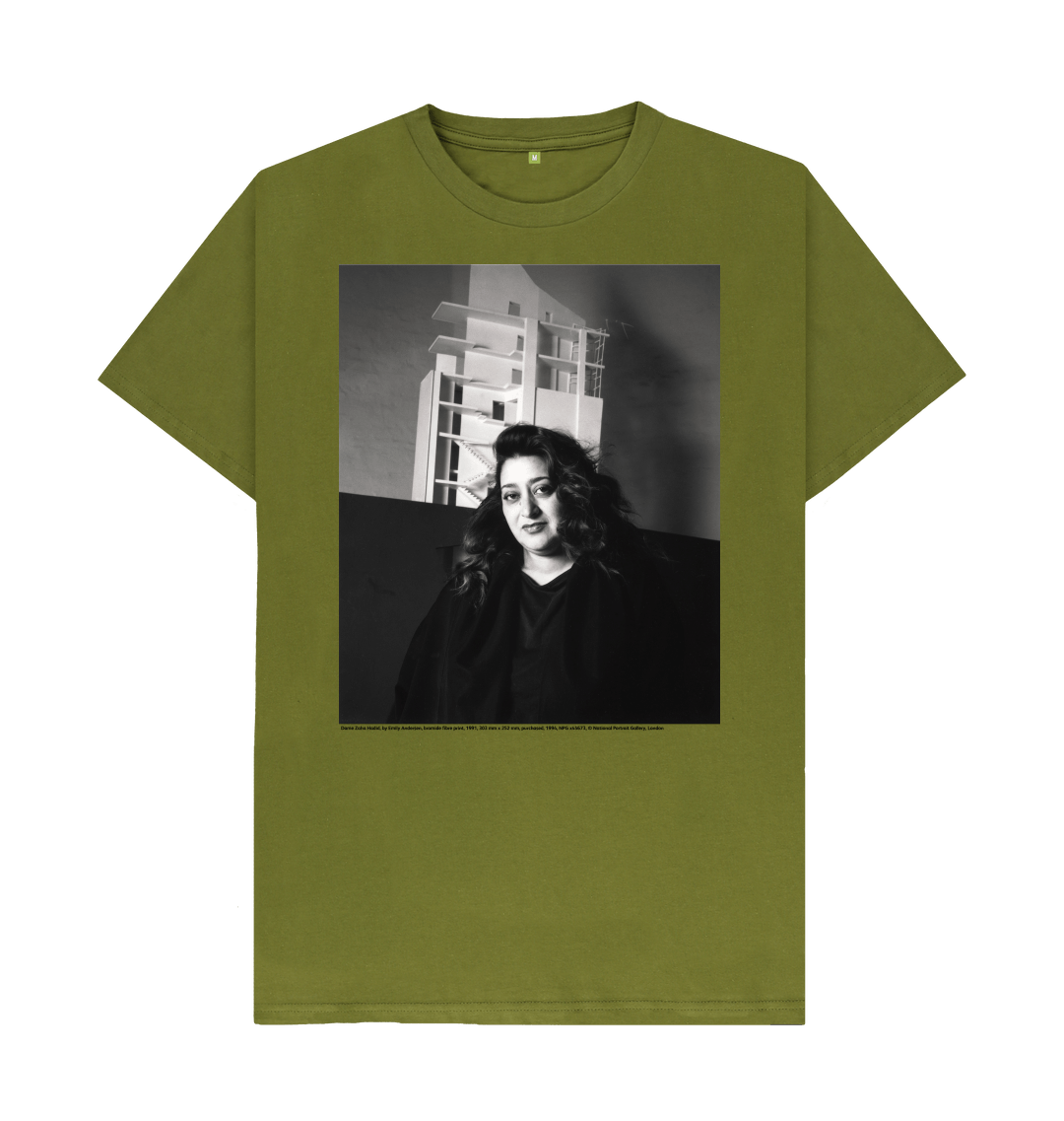 Moss green printed t shirt front