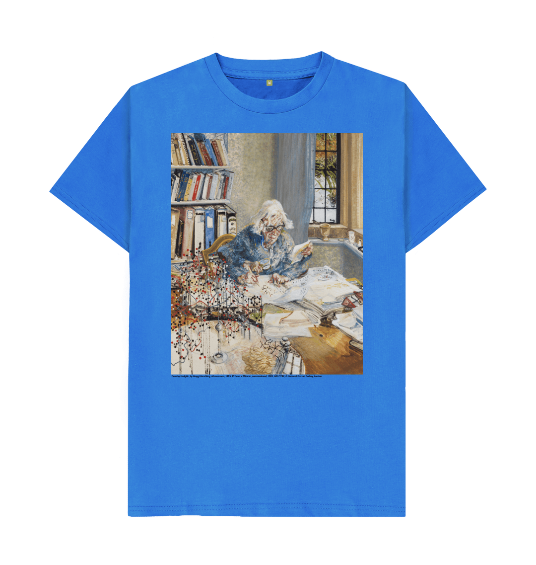 Bright blue printed t shirt front