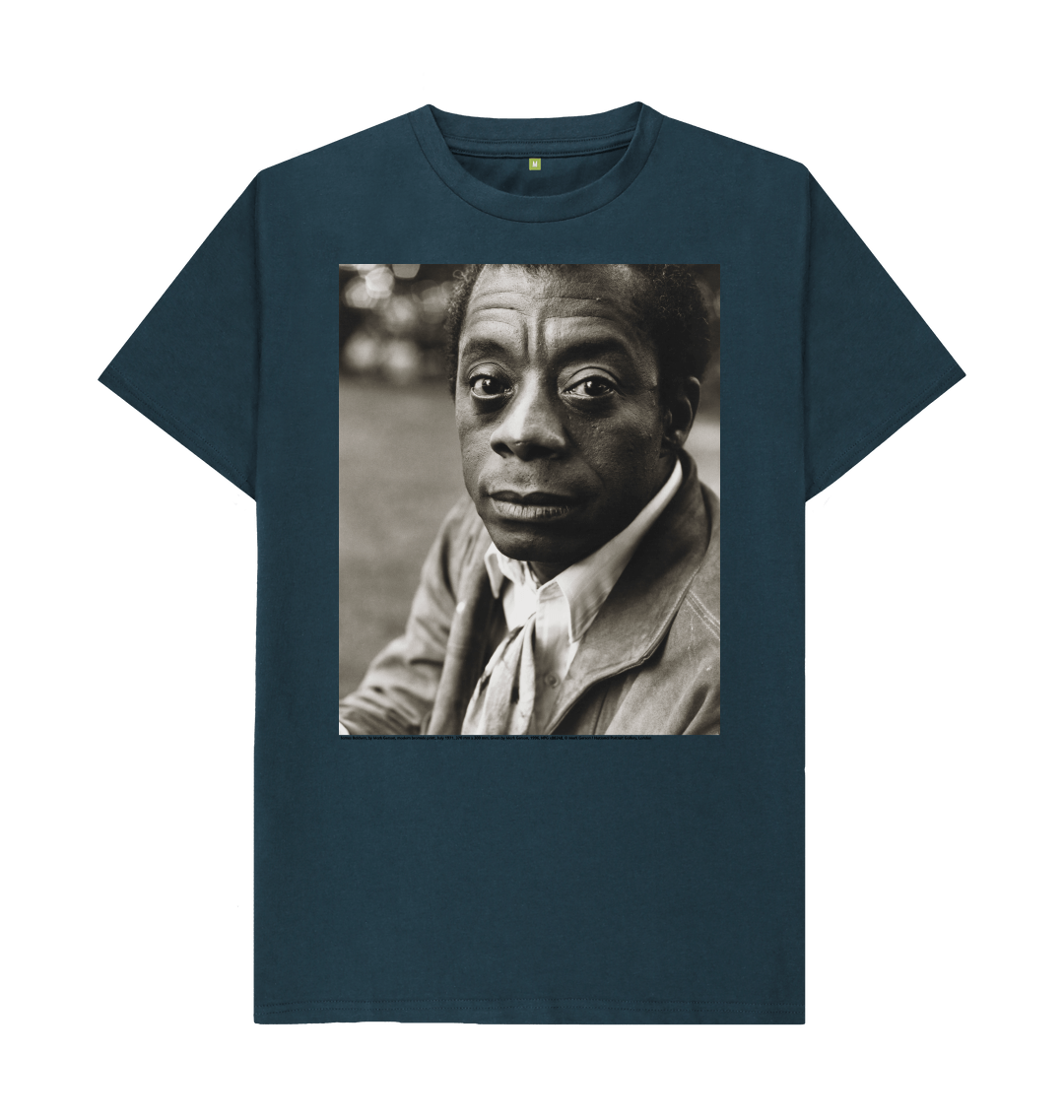 Denim blue printed t shirt front